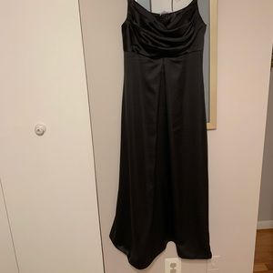 Black Satin Skye Maternity Dress